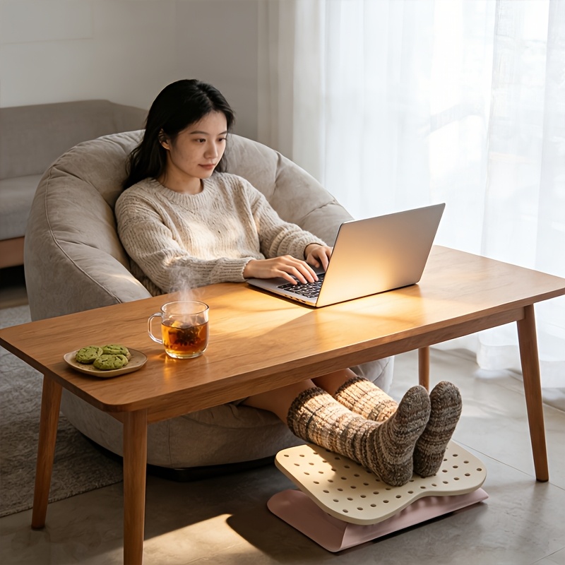 Footrest Under Desk - Taşınabilir, Delikli Tabanlı Ayak Desteği, Ergonomik